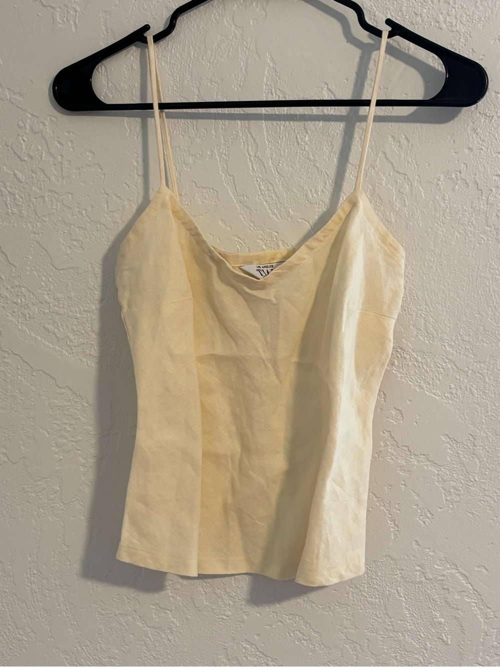 Butter Yellow Linen Cami with Delicate Straps